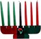 Colors of Africa Kwanzaa Kinara Candle Set with Kwanzaa Poster, Kwanzaa Set, Kinara,Wood Kinara, 7 Candles, Unity Cup, Bamboo Mat, Kwanzaa Celebration Decoration, African American Holiday Artwork